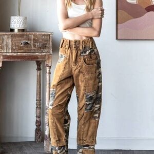 Oli & Hali camo and cord pants